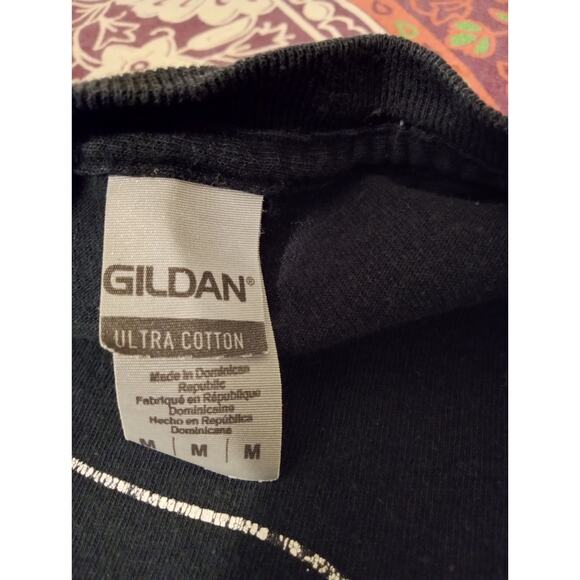 RARE Elvis Silhouette Love Song Lyrics Graphic T-Shirt Faded Black Gildan SZ M - Picture 4 of 6